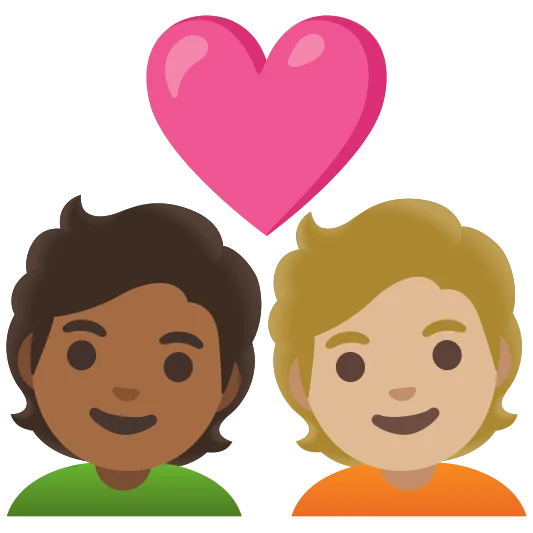 The couple with heart: person, person, medium-dark skin tone, medium-light skin tone emoji.