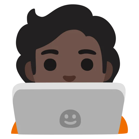 The technologist: dark skin tone emoji.