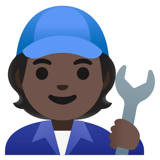The mechanic: dark skin tone emoji.