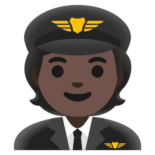 The pilot: dark skin tone emoji.