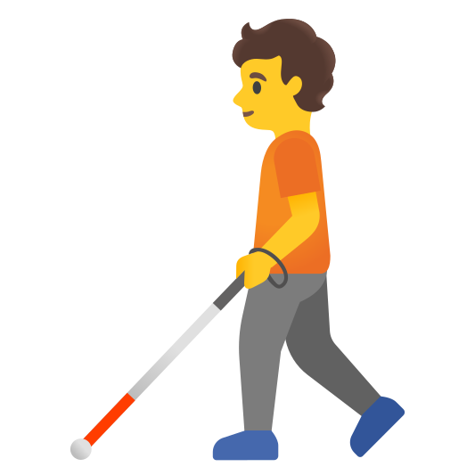 The person with white cane emoji.