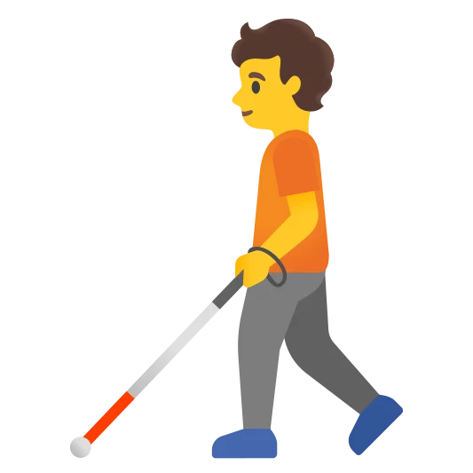 The person with white cane emoji.