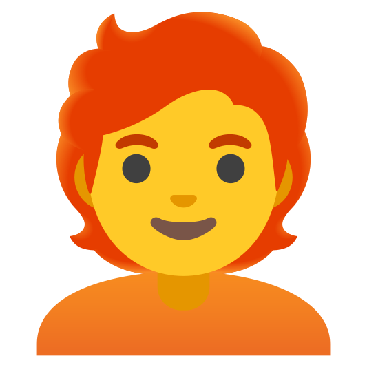 The person: red hair emoji.
