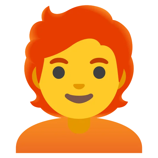 The person: red hair emoji.