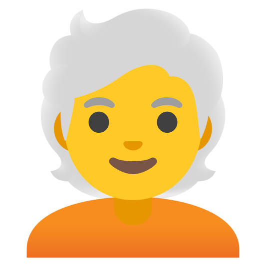The person: white hair emoji.