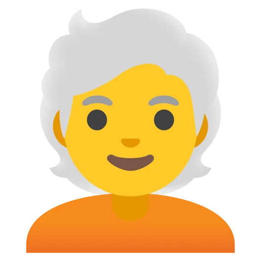 The person: white hair emoji.