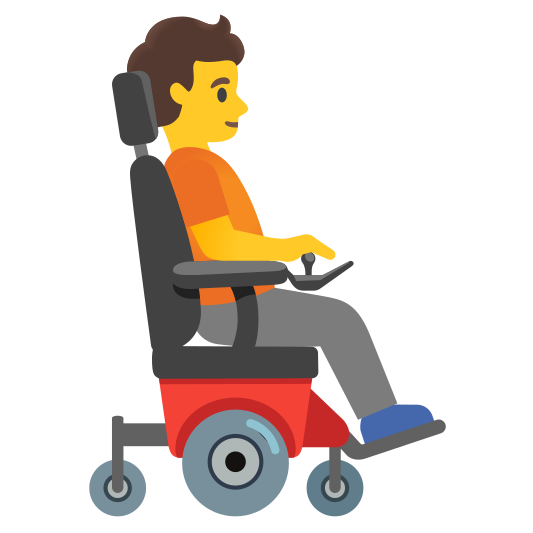 The person in motorized wheelchair facing right emoji.