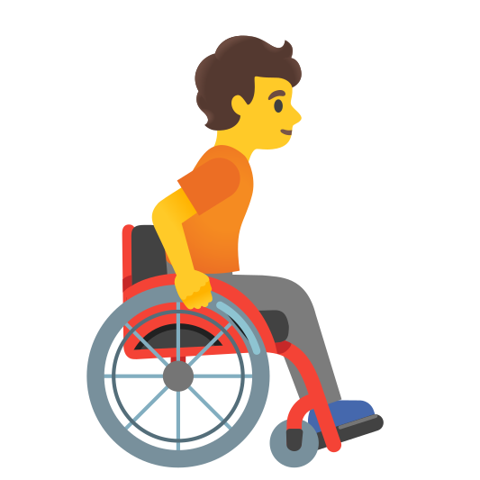 The person in manual wheelchair facing right emoji.