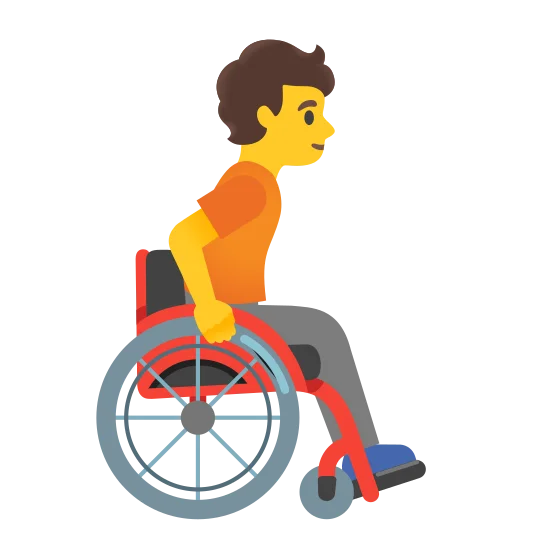 The person in manual wheelchair facing right emoji.