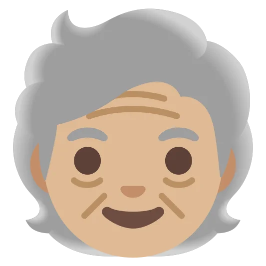The older person: medium-light skin tone emoji.
