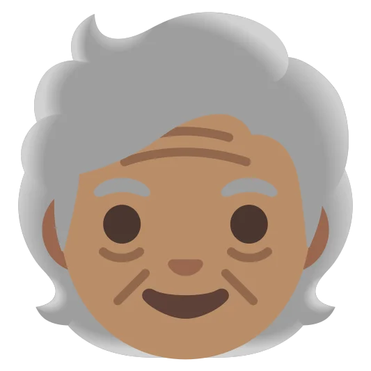 The older person: medium skin tone emoji.