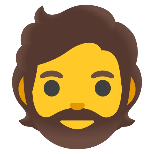 The person: beard emoji.