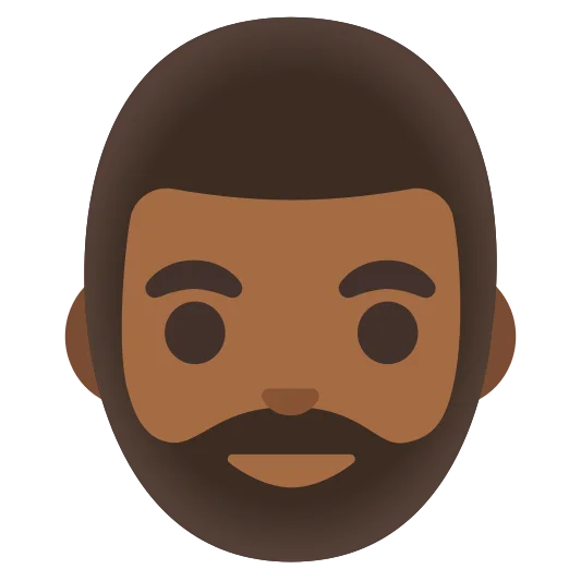 The man: beard: medium-dark skin tone emoji.