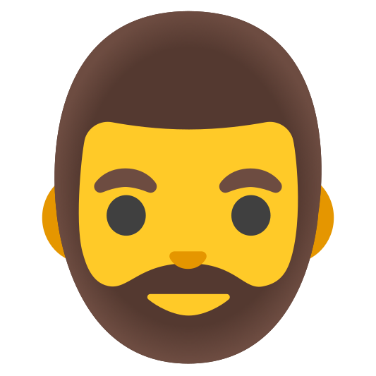 The man: beard emoji.