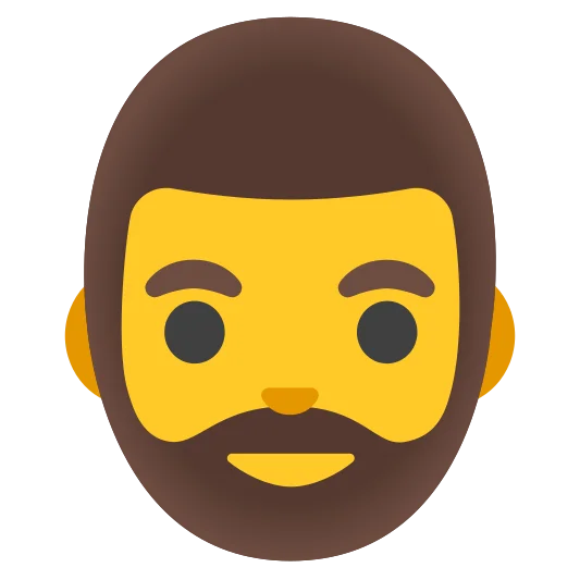 The man: beard emoji.