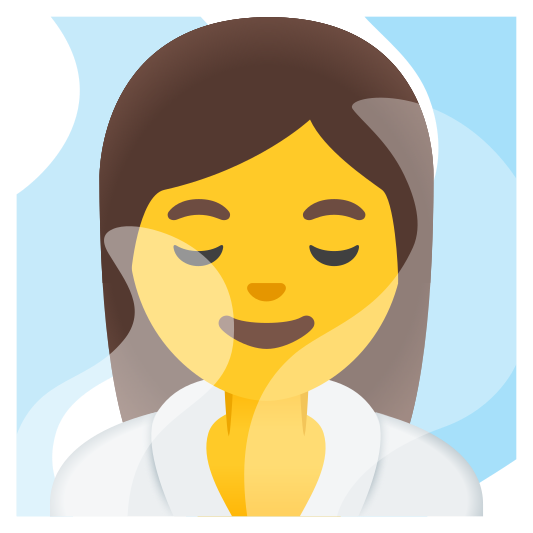 The woman in steamy room emoji.
