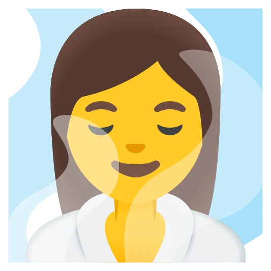 The woman in steamy room emoji.