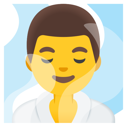 The man in steamy room emoji.