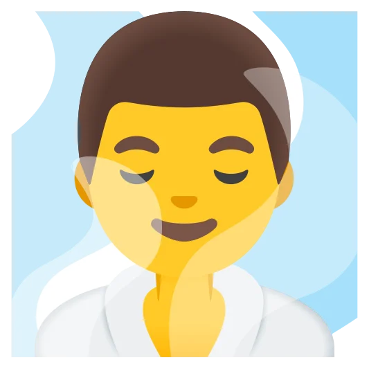 The man in steamy room emoji.