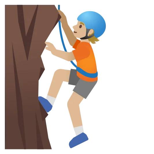The person climbing: medium-light skin tone emoji.