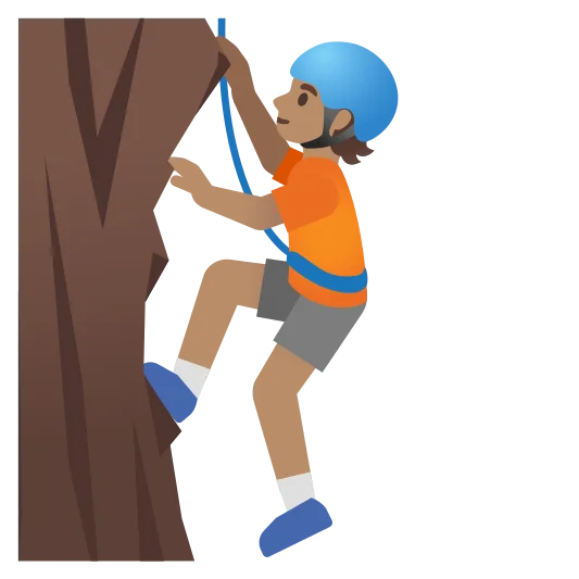 The person climbing: medium skin tone emoji.