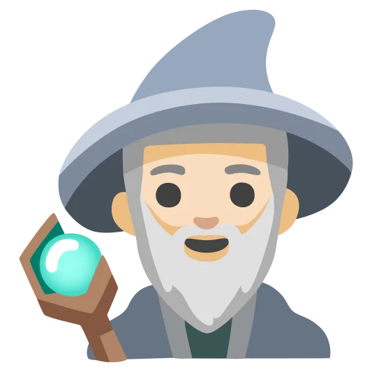 The man mage: light skin tone emoji.