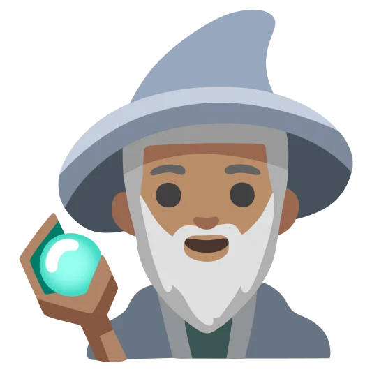 The man mage: medium skin tone emoji.