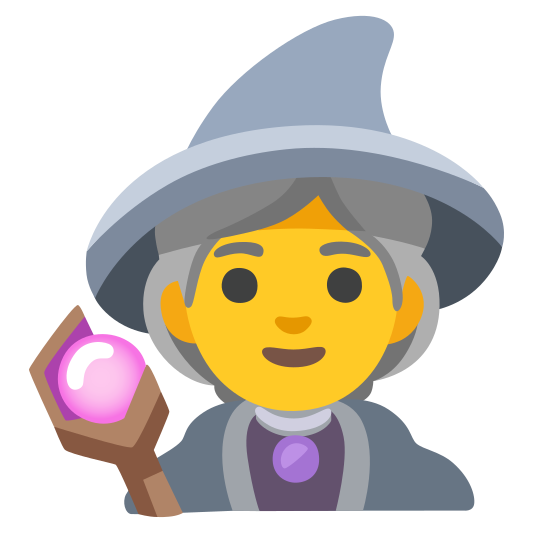 The woman mage emoji.