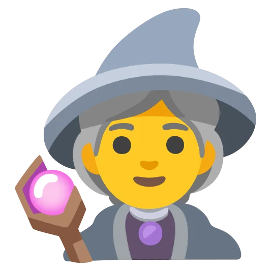 The woman mage emoji.