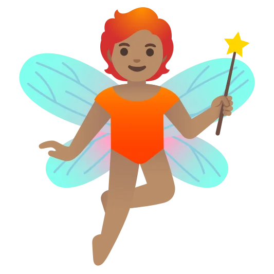The fairy: medium skin tone emoji.