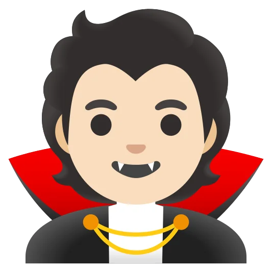 The vampire: light skin tone emoji.