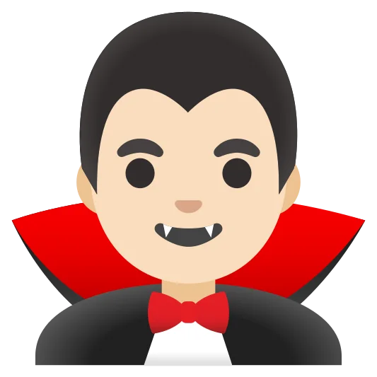 The man vampire: light skin tone emoji.