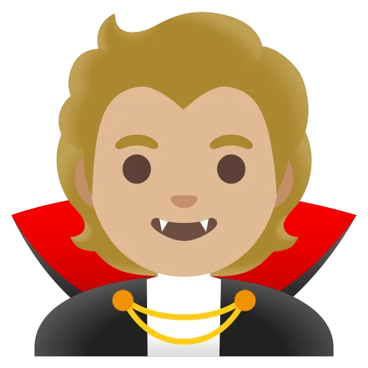 The vampire: medium-light skin tone emoji.