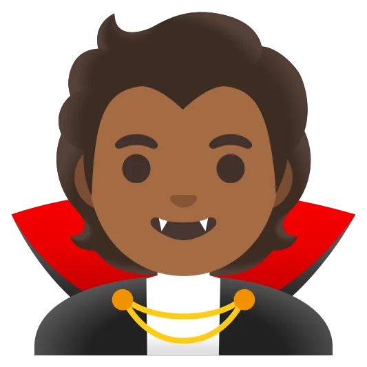 The vampire: medium-dark skin tone emoji.