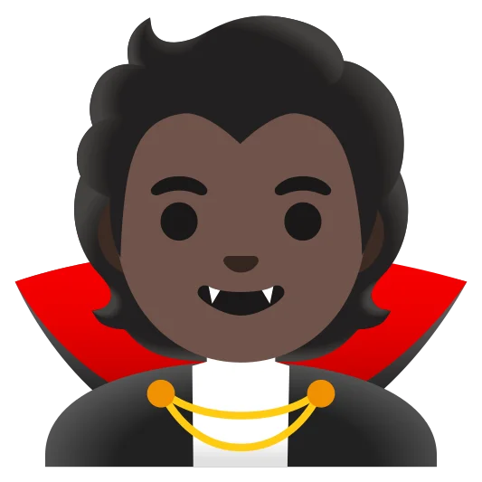 The vampire: dark skin tone emoji.