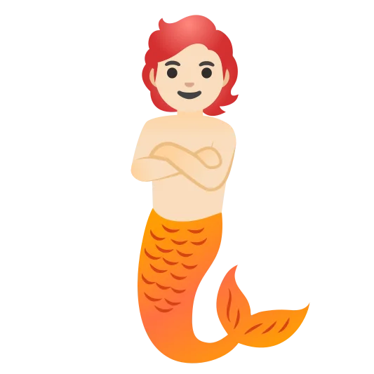 The merperson: light skin tone emoji.