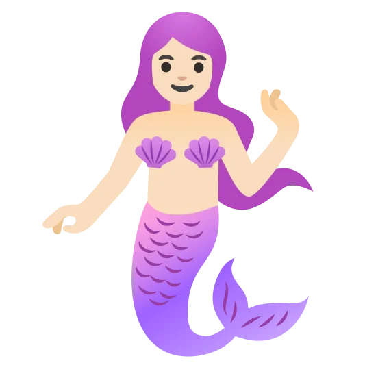 The mermaid: light skin tone emoji.