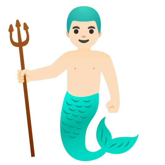 The merman: light skin tone emoji.
