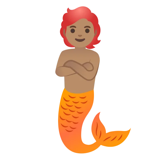 The merperson: medium skin tone emoji.