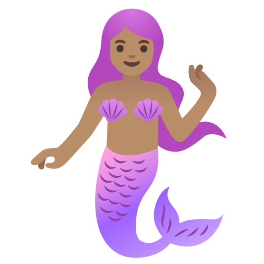 The mermaid: medium skin tone emoji.