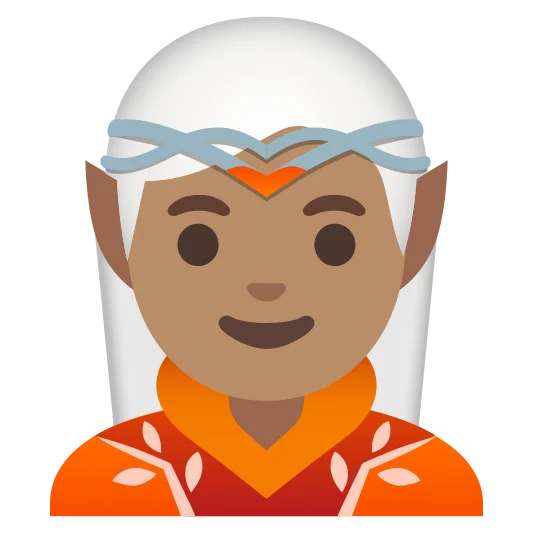 The elf: medium skin tone emoji.