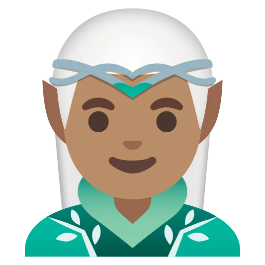 The man elf: medium skin tone emoji.