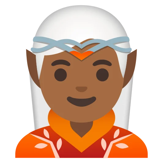 The elf: medium-dark skin tone emoji.
