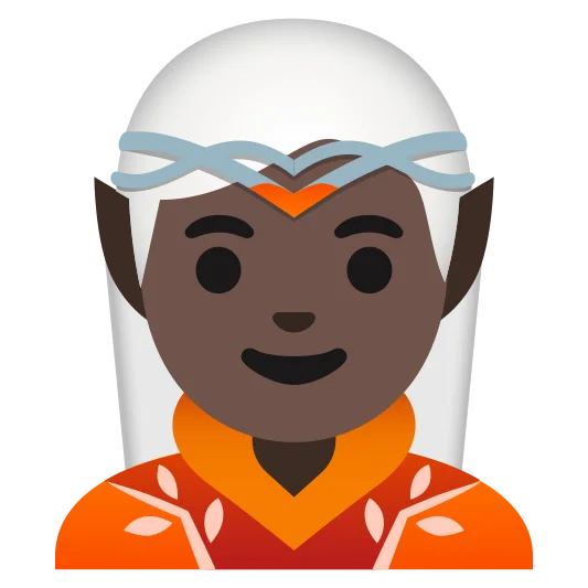 The elf: dark skin tone emoji.