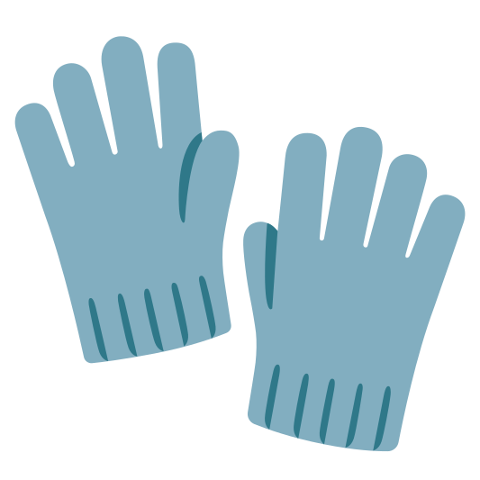 A pair of gloves worn on the hands for warmth or protection.
