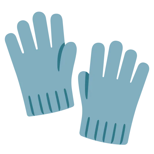 A pair of gloves worn on the hands for warmth or protection.