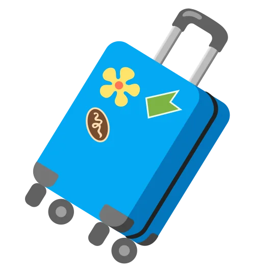 A suitcase or bag used for carrying clothes or other items while traveling.