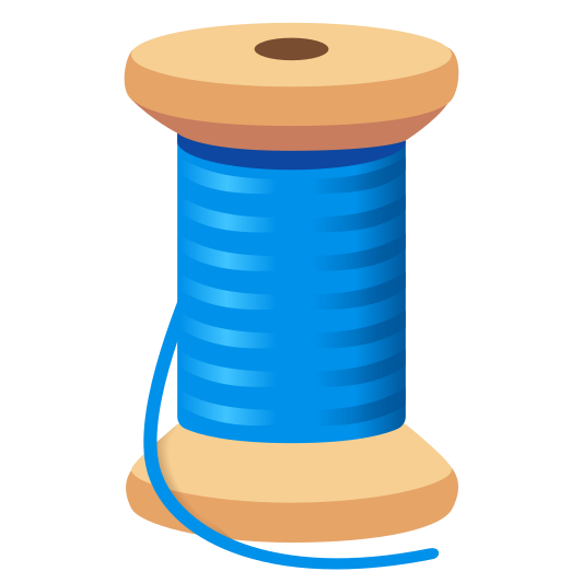 A spool of thread used for sewing or stitching.