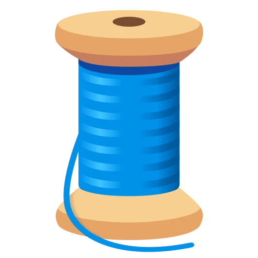 A spool of thread used for sewing or stitching.