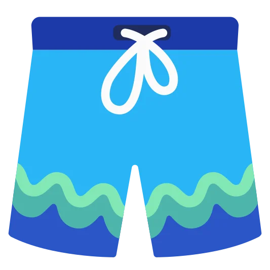 A pair of shorts worn as casual clothing.